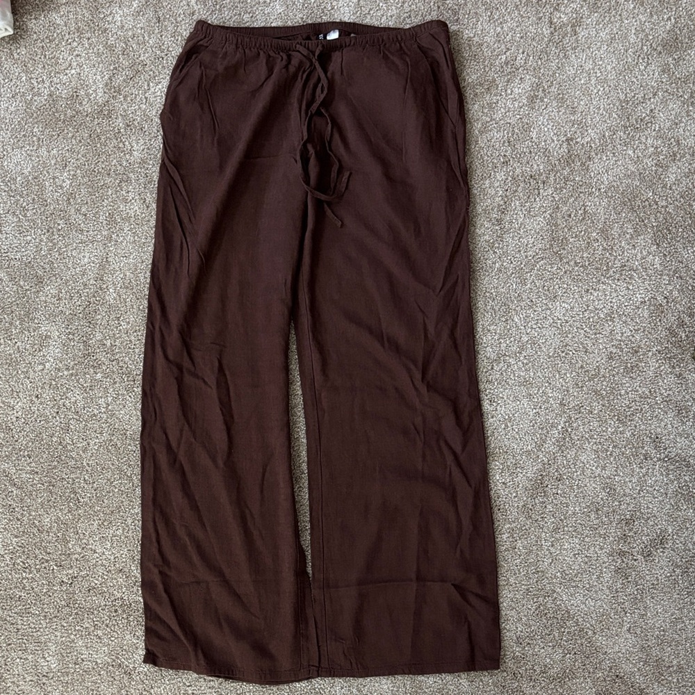 Divided Brown Linen Pants